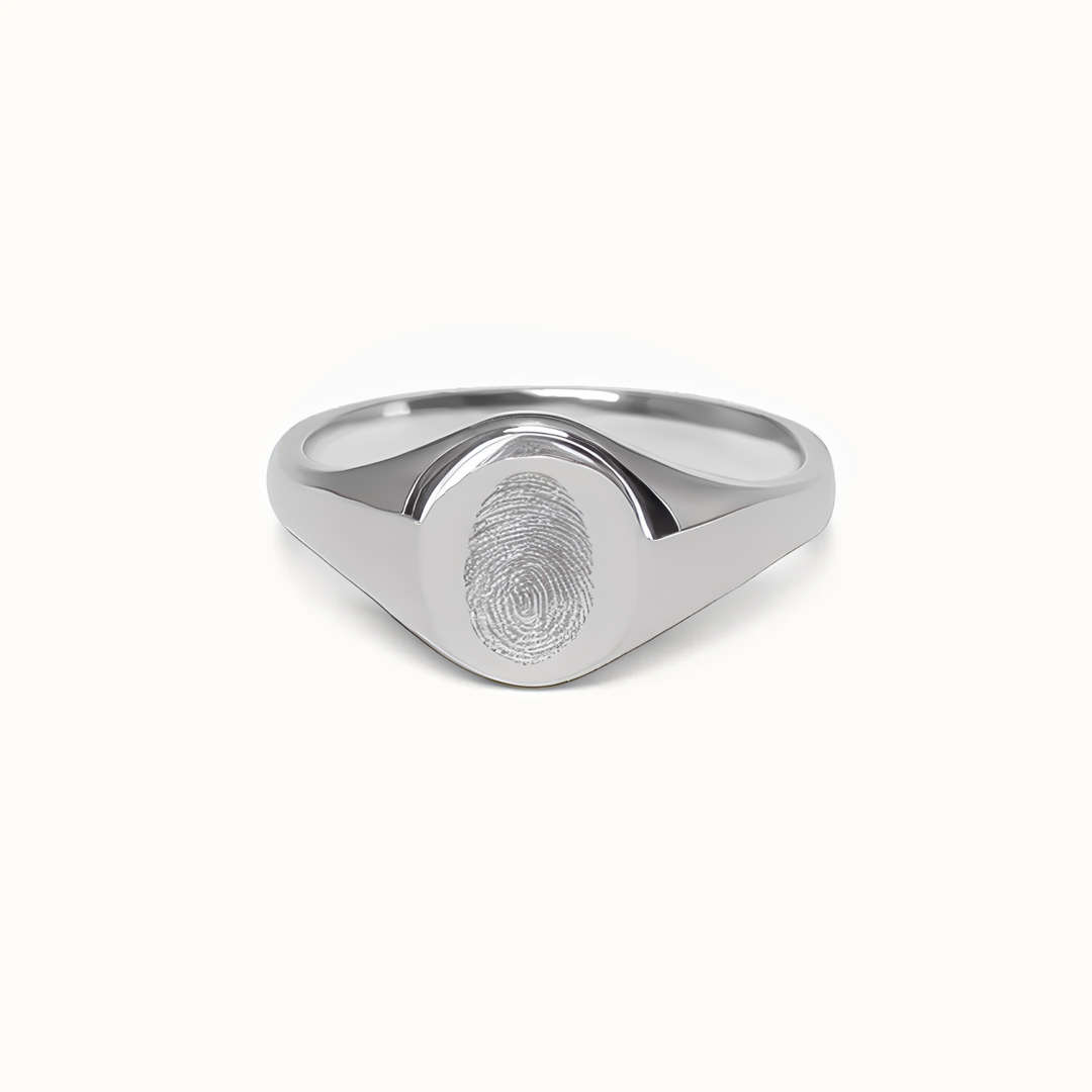 Vingerafdruk ring | 18K goud vermeil