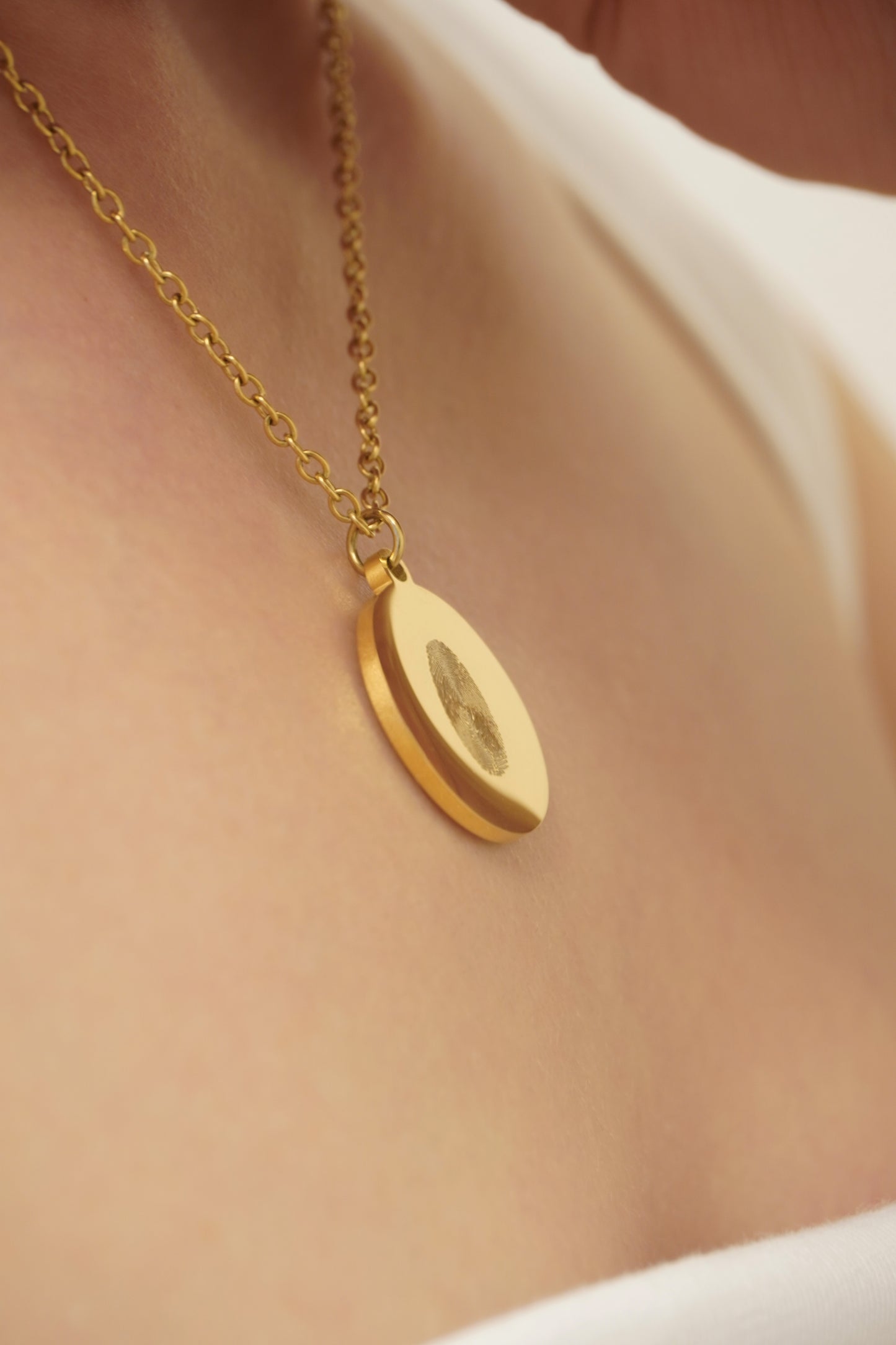 Vingerafdruk ketting | 18K goud vermeil