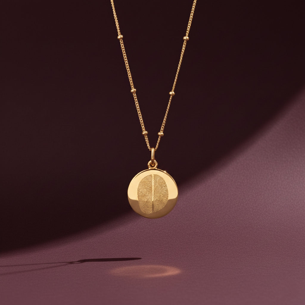 DUO Vingerafdruk Ketting | 18k Goud Vermeil
