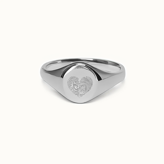 Hartvorm vingerafdruk ring | Zilver