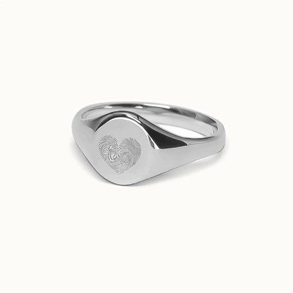 Hartvorm vingerafdruk ring | Zilver