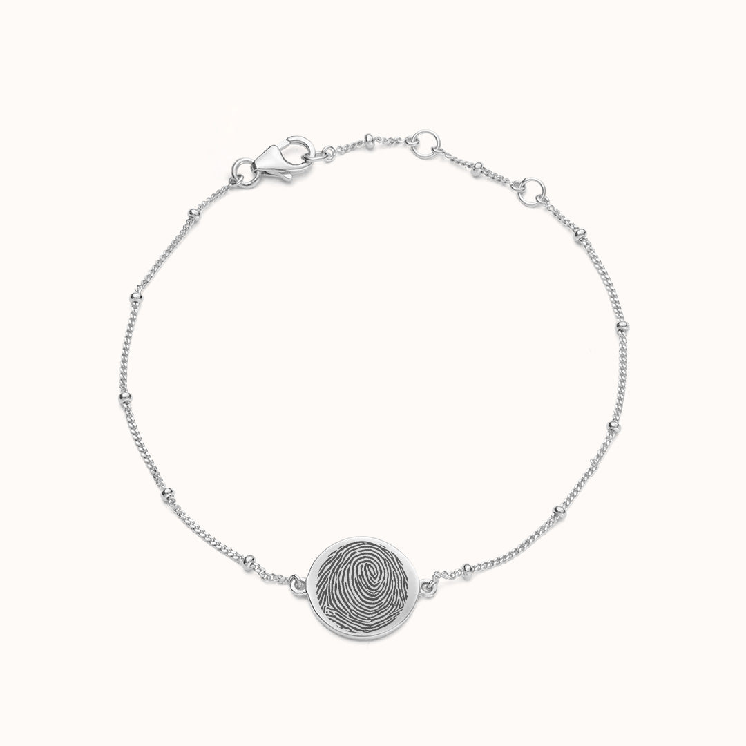 Vingerafdruk coin armband | Sterling zilver