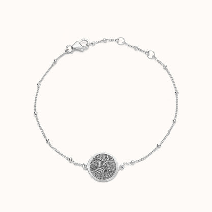 Vingerafdruk coin armband | Sterling zilver