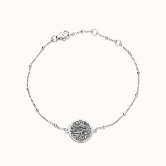 Vingerafdruk coin armband | Sterling zilver
