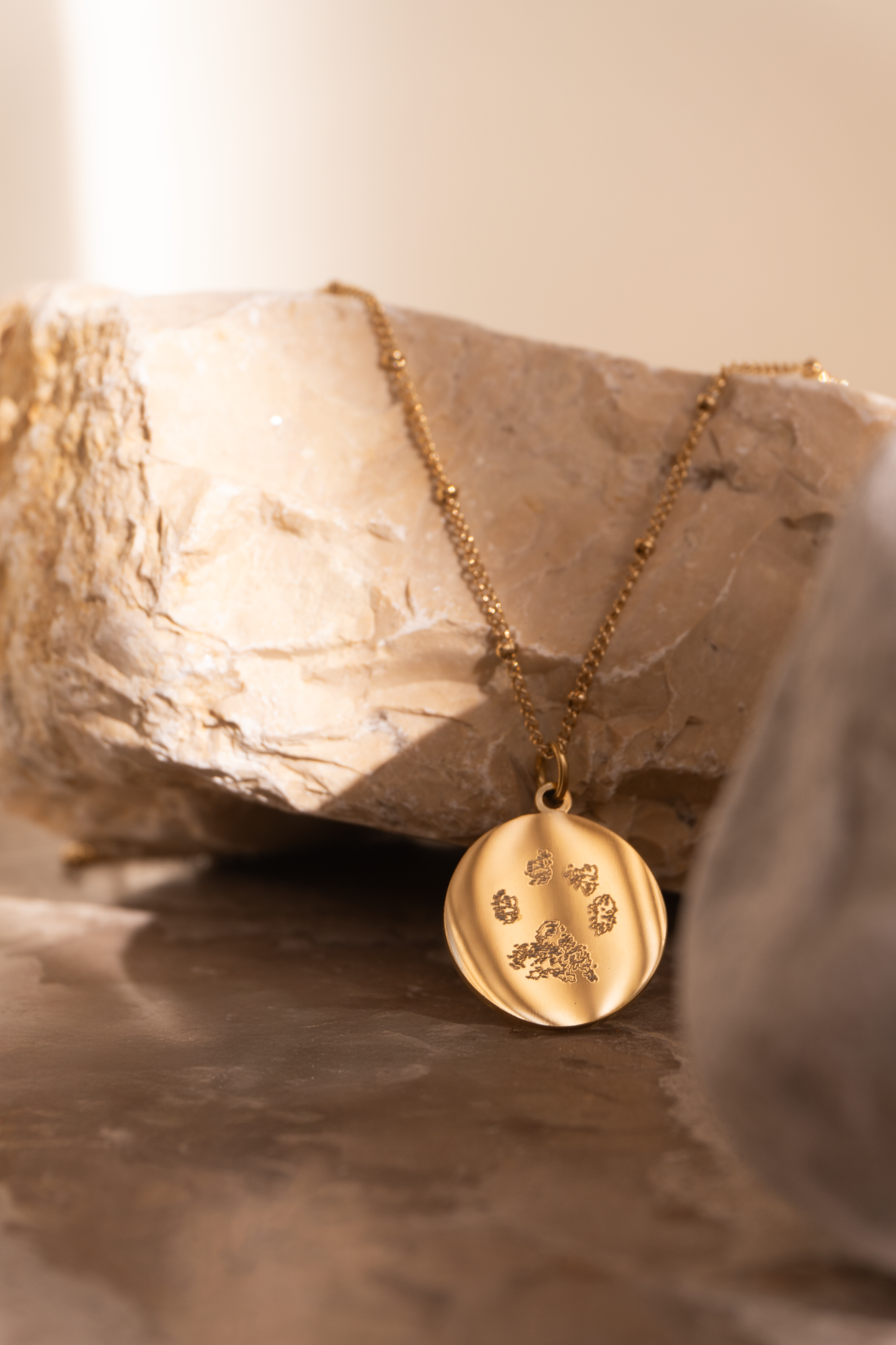 Pootafdruk bobbelketting | 18K goud vermeil