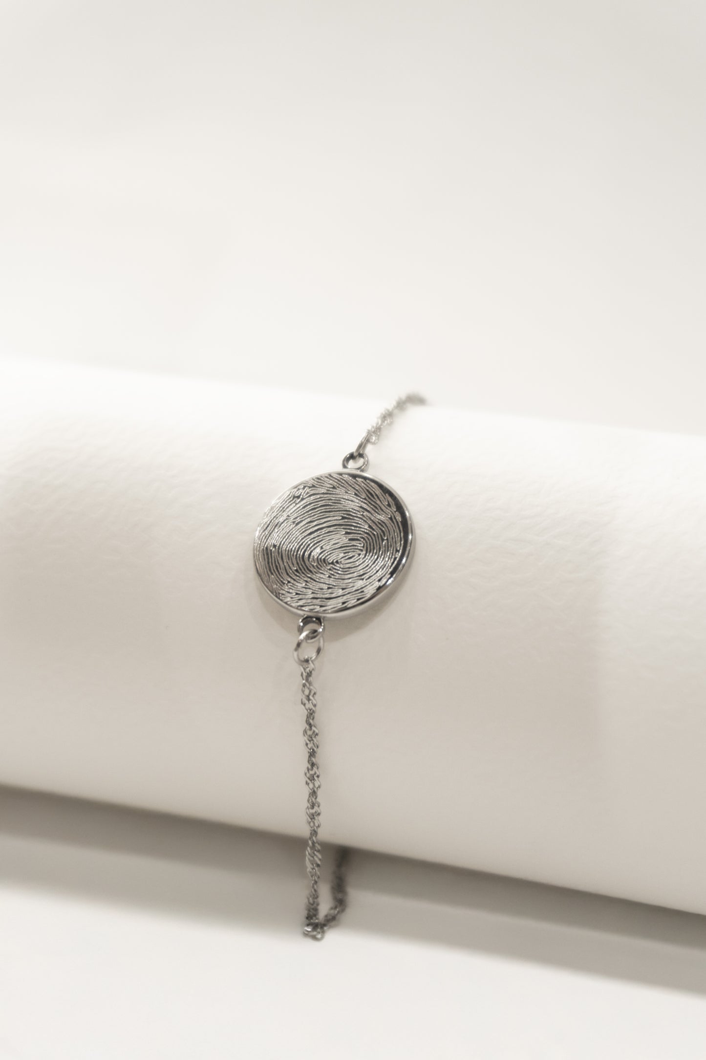 Vingerafdruk coin armband | Sterling zilver