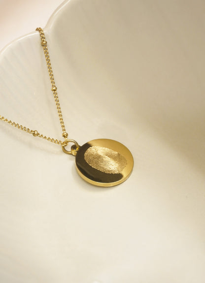 Vingerafdruk bobbelketting  | 18K goud vermeil