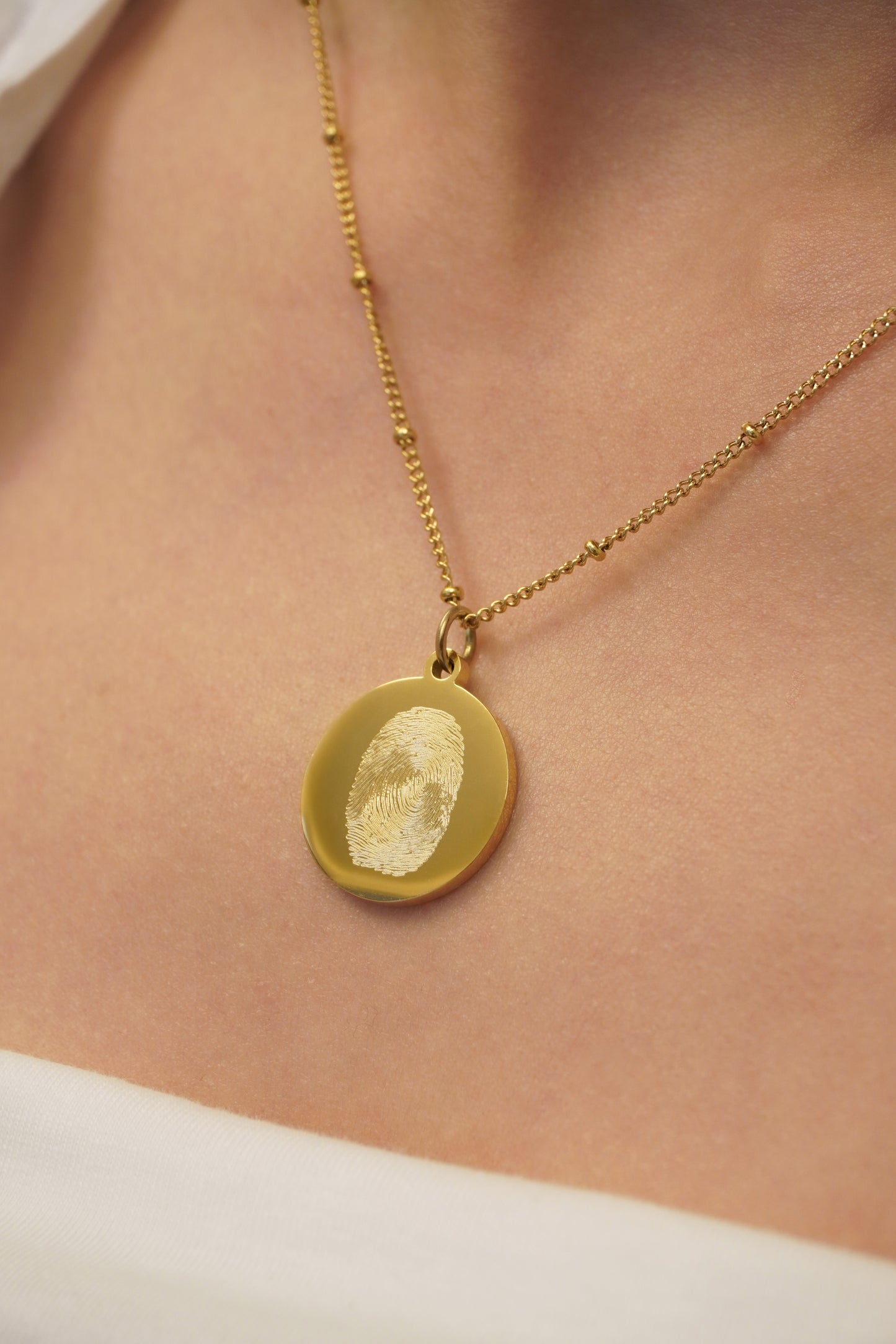 Vingerafdruk bobbelketting  | 18K goud vermeil