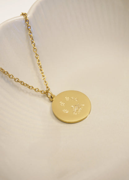 Paw print necklace | 18K gold vermeil