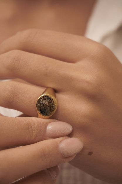 Fingerprint ring | 18K gold vermeil