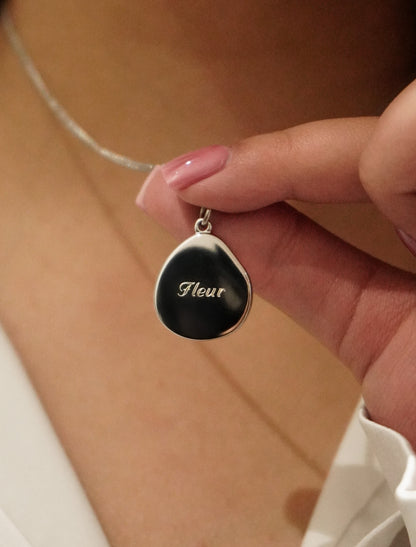 Ovale vingerafdruk ketting | 925 Sterling Zilver