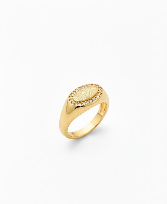 Mark Oval Vingerafdruk Ring