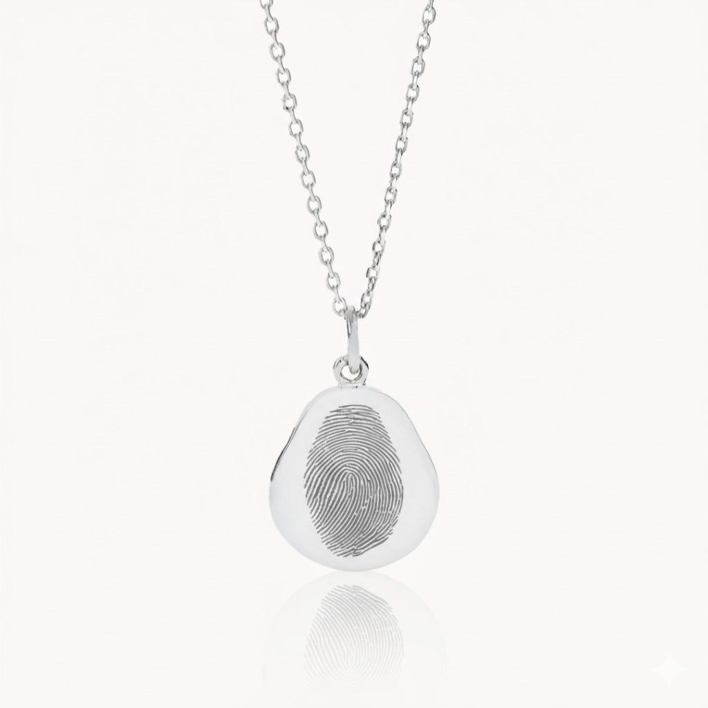 Ovale vingerafdruk ketting | 925 Sterling Zilver