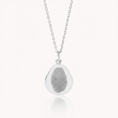 Ovale vingerafdruk ketting | 925 Sterling Zilver