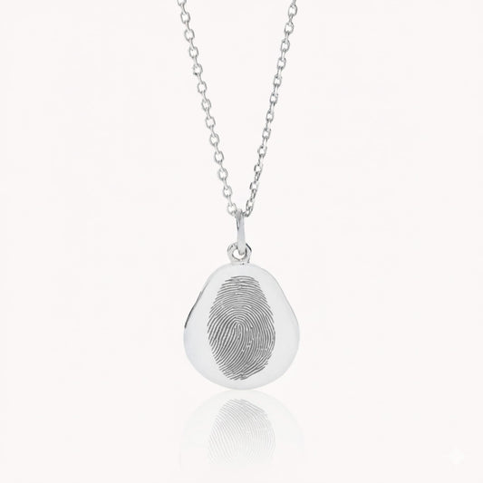 Ovale vingerafdruk ketting | 925 Sterling Zilver