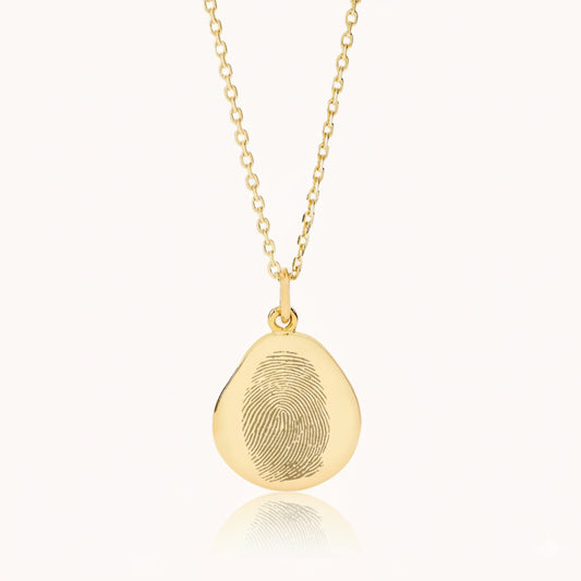Ovale vingerafdruk ketting | 18K goud vermeil