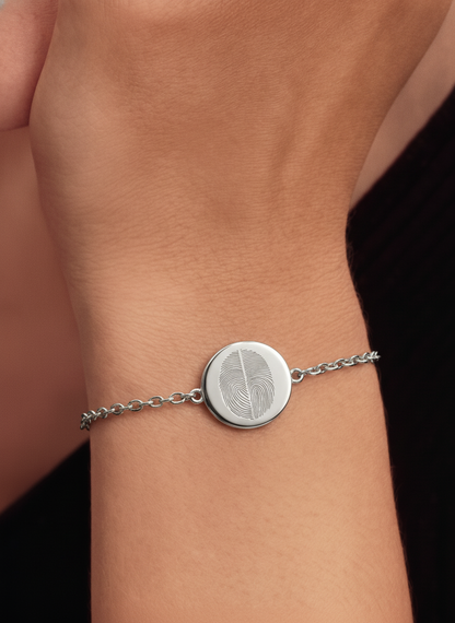 DUO Vingerafdruk Coin Armband Goud & Zilver | Edelstaal