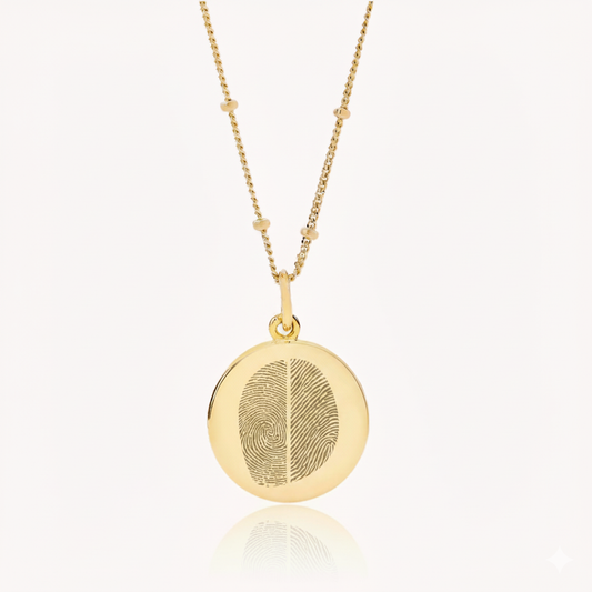 DUO Vingerafdruk Ketting | 18k Goud Vermeil