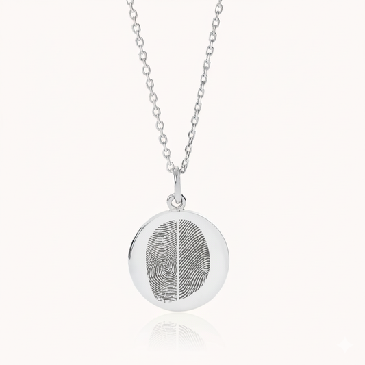 DUO Vingerafdruk Ketting | Zilver
