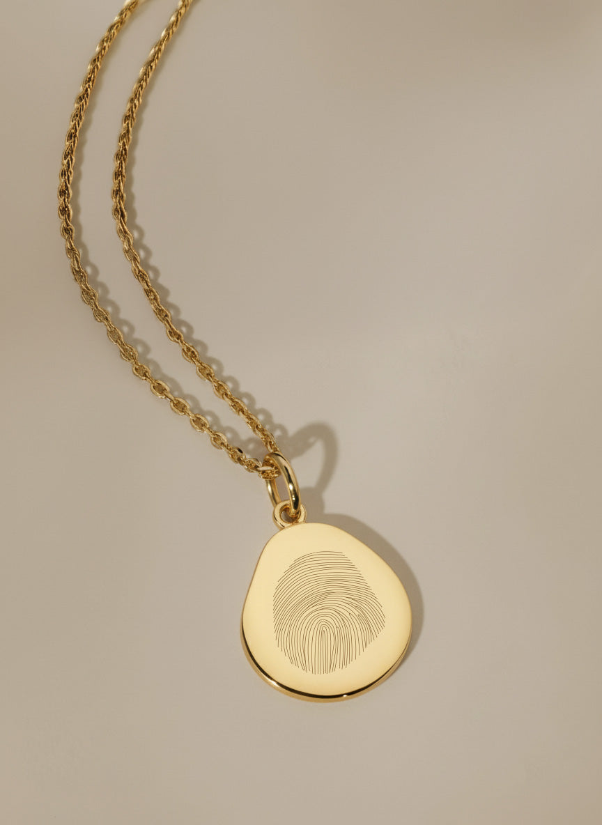 Ovale Vingerafdruk Ketting