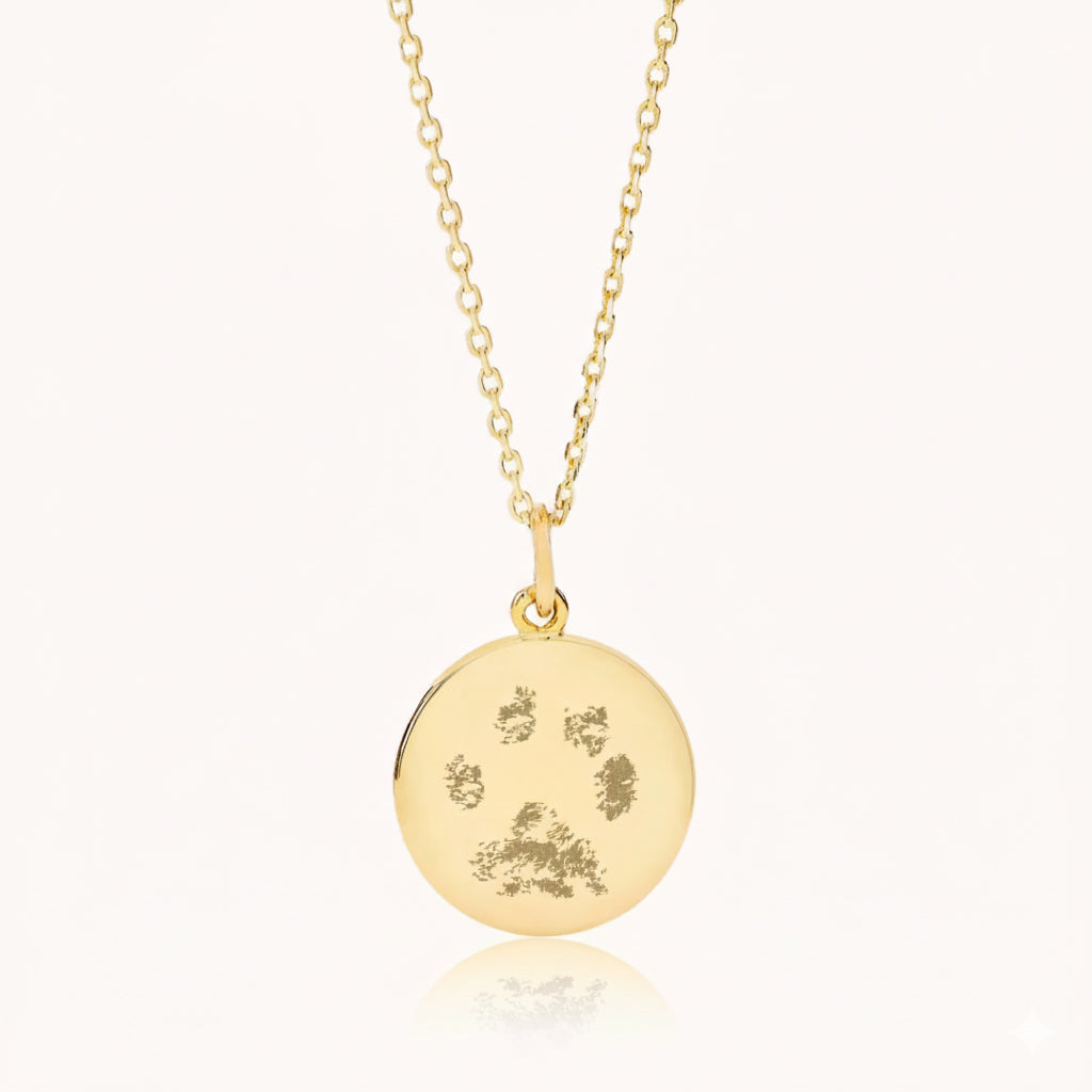 Paw print necklace | 18K gold vermeil