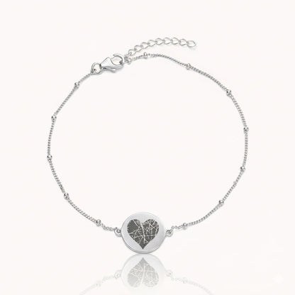 Vingerafdruk hart coin armband | zilver