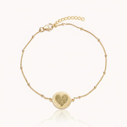 Vingerafdruk hart coin armband | zilver