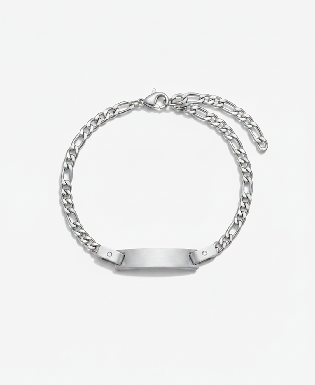 Graveerbare Figaro Armband met Subtiele Zirkonia