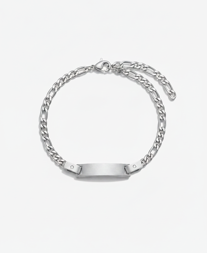 Graveerbare Figaro Armband met Subtiele Zirkonia