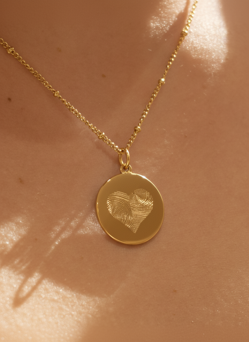 Vingerafdruk DUO Hart Ketting