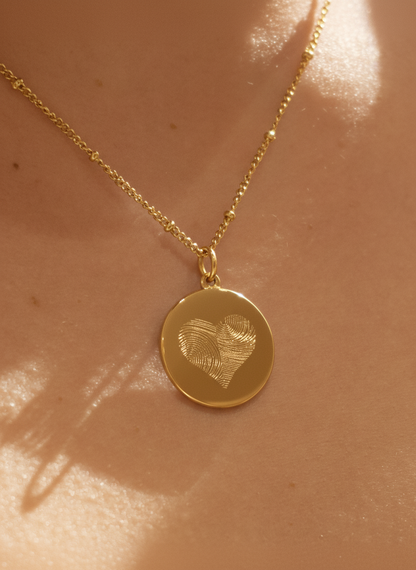 Vingerafdruk DUO Hart Ketting