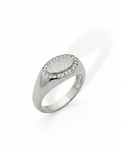 Mark Oval Vingerafdruk Ring