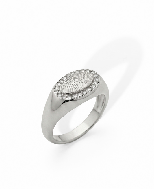 Mark Oval Vingerafdruk Ring