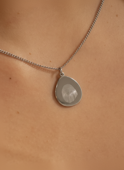 Ovale Vingerafdruk Ketting