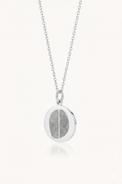 DUO Vingerafdruk Ketting | Zilver
