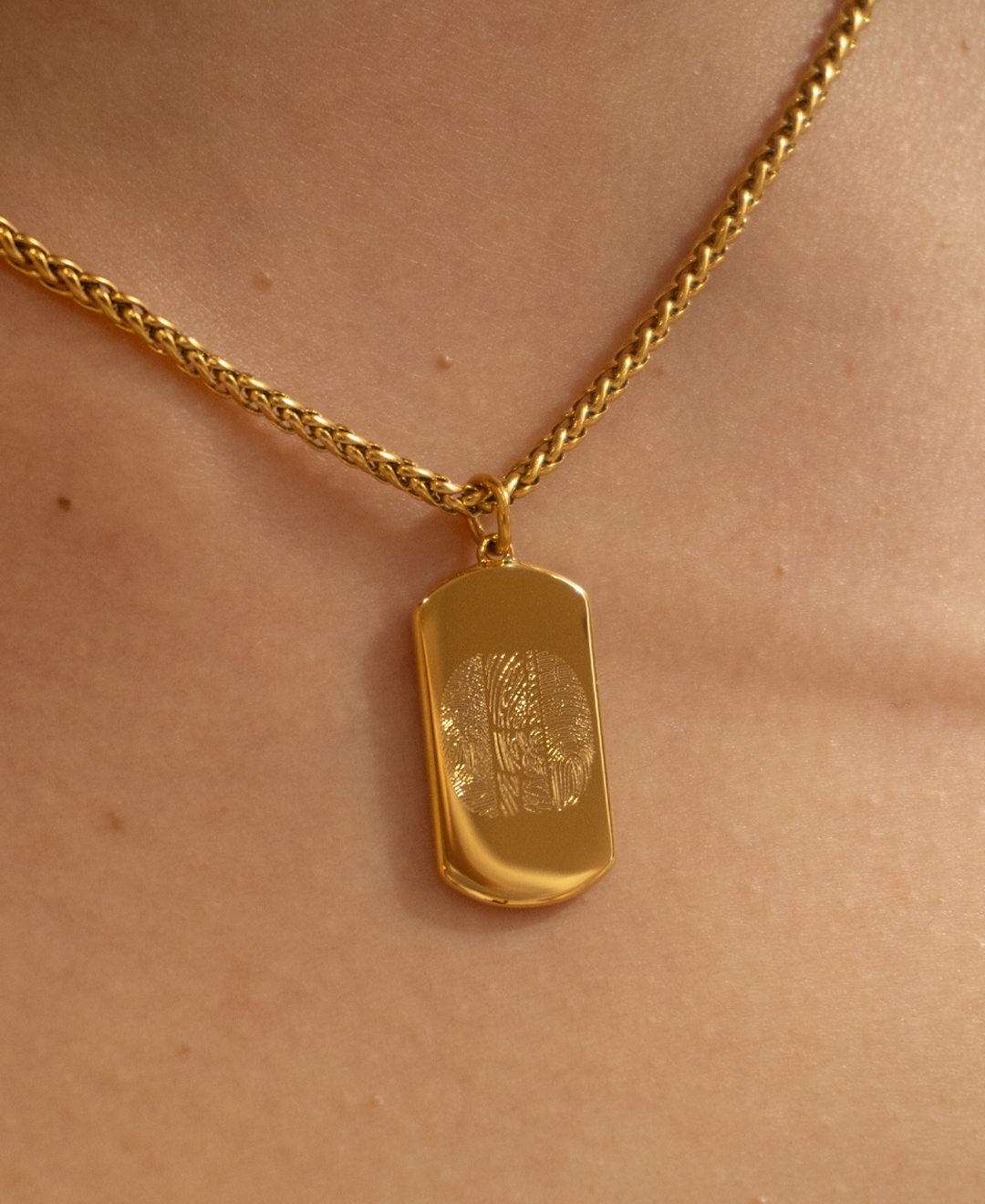 TRIO Vingerafdruk Ketting Snake Chain
