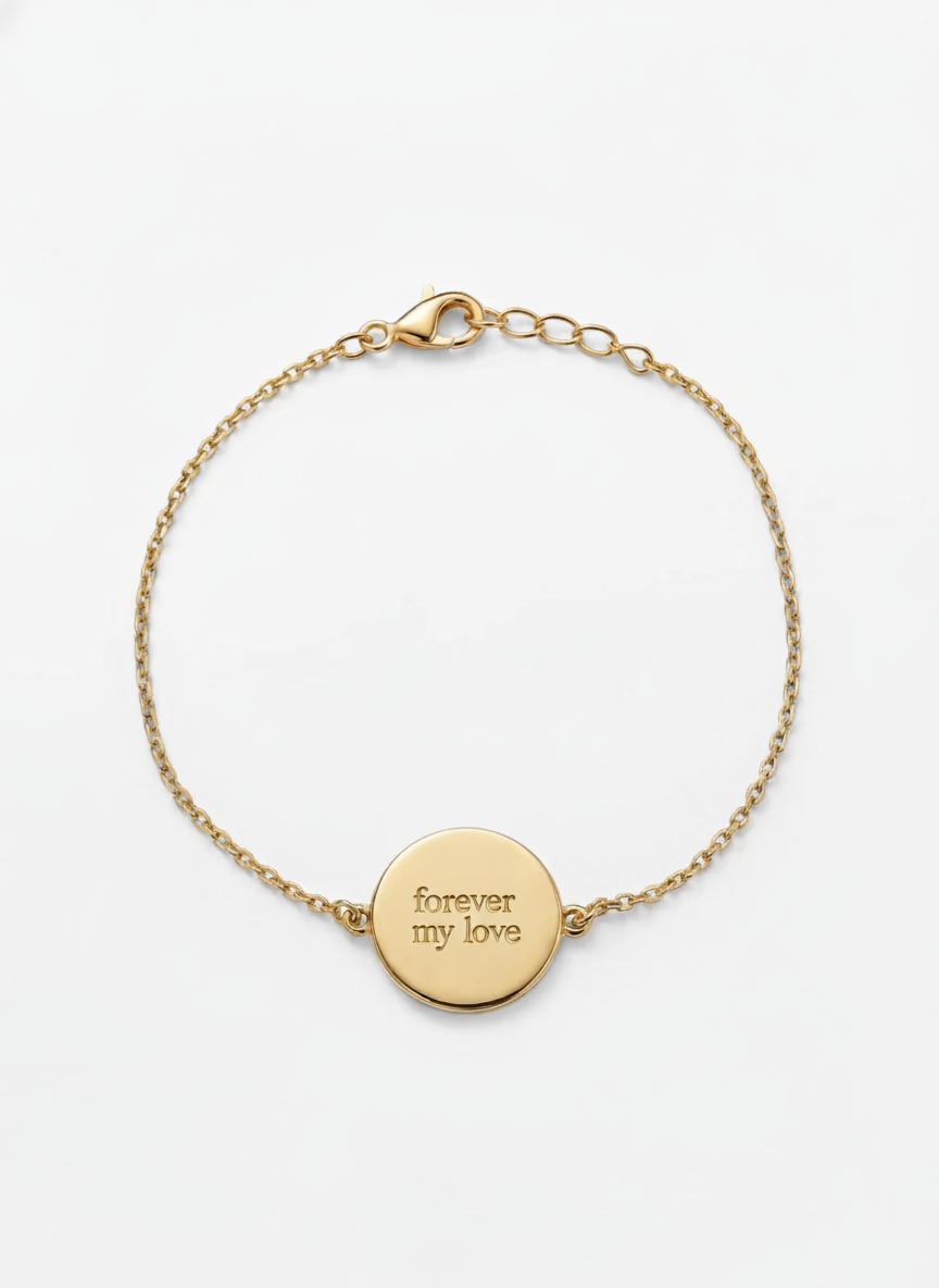 Vingerafdruk Handschrift Coin Armband