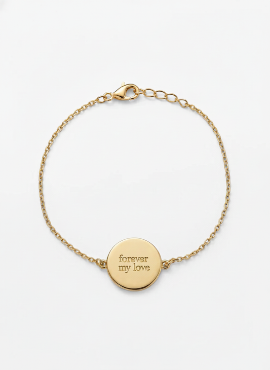Vingerafdruk Handschrift Coin Armband