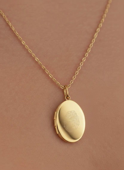 Vingerafdruk Locket Ketting Goud