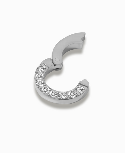 Open Stone Charm Zilver
