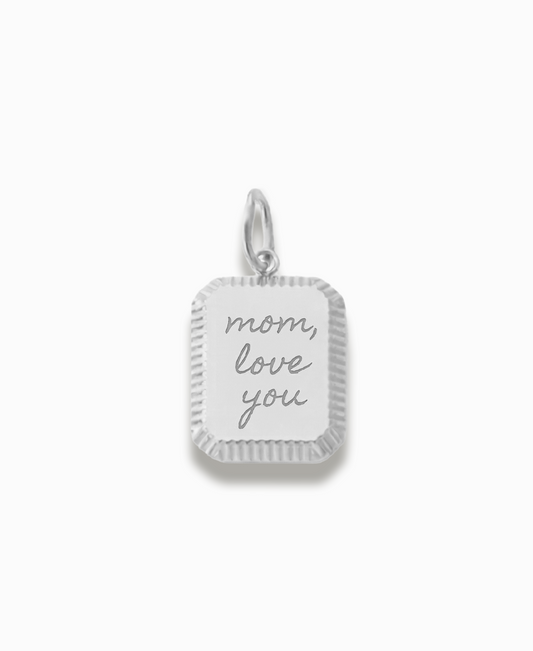 Square Handschrift Charm Zilver