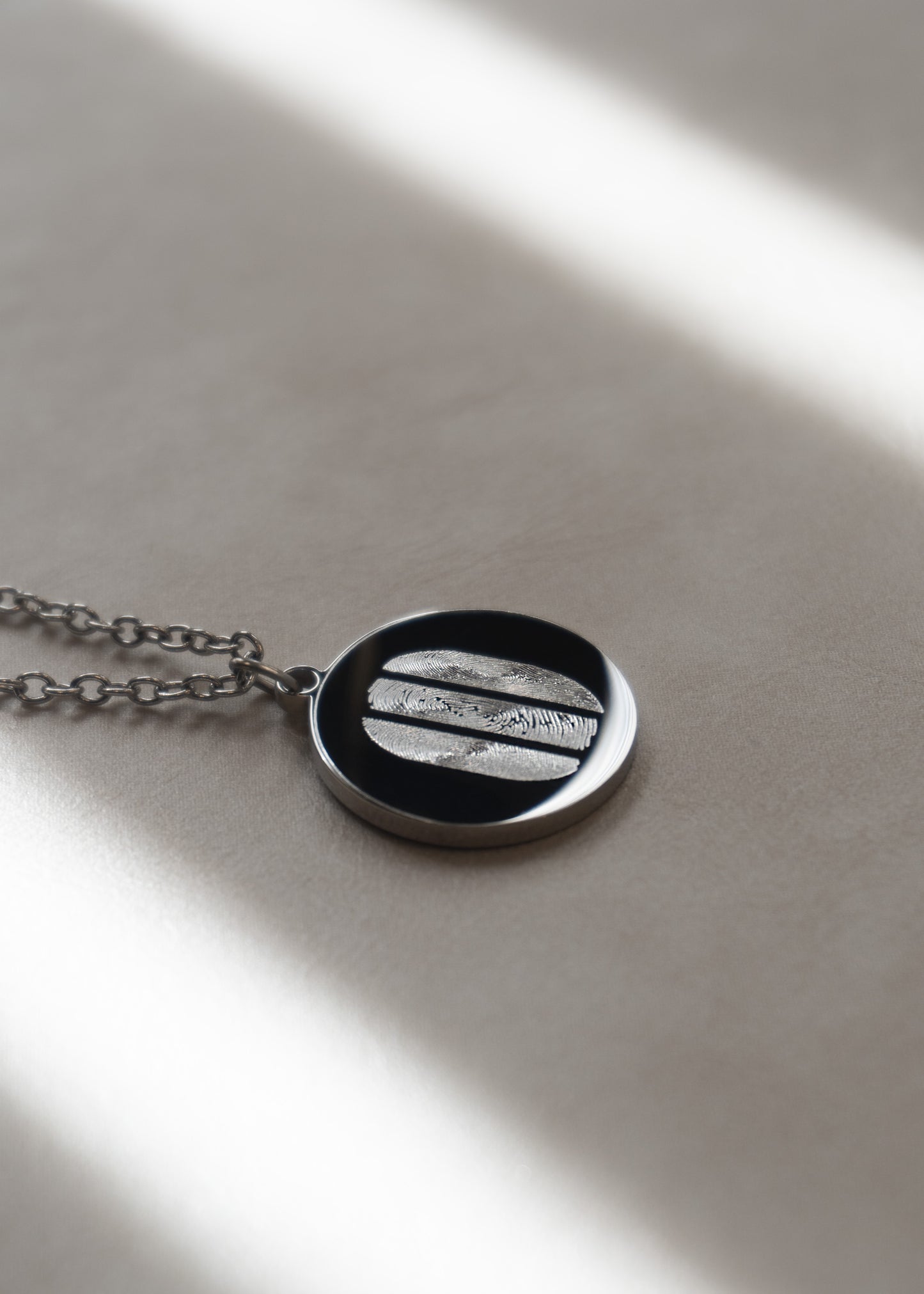TRIO vingerafdruk ketting | Zilver