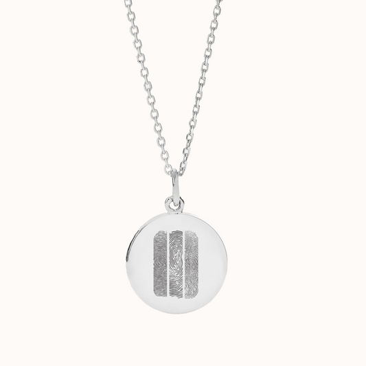 TRIO vingerafdruk ketting | Zilver