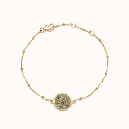 Vingerafdruk coin armband | 18K goud vermeil