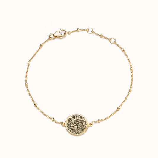 Vingerafdruk coin armband | 18K goud vermeil