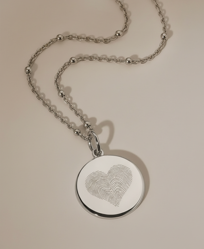 Vingerafdruk DUO Hart Bobbelketting