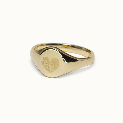 Hartvorm vingerafdruk ring | 18K goud vermeil