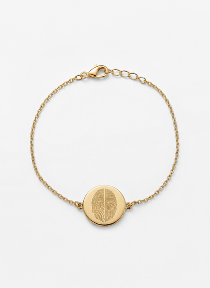 DUO Vingerafdruk Coin Armband Goud & Zilver | Edelstaal