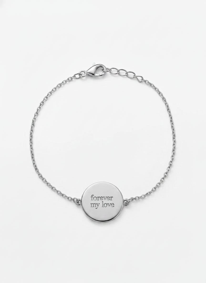 Vingerafdruk Handschrift Coin Armband