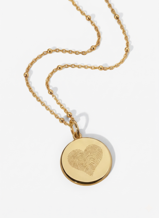 Vingerafdruk DUO Hart Bobbelketting